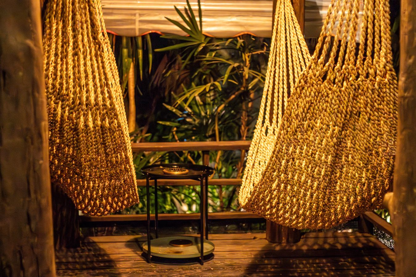 Magical Weed Garden tropical paradise with golden hammocks