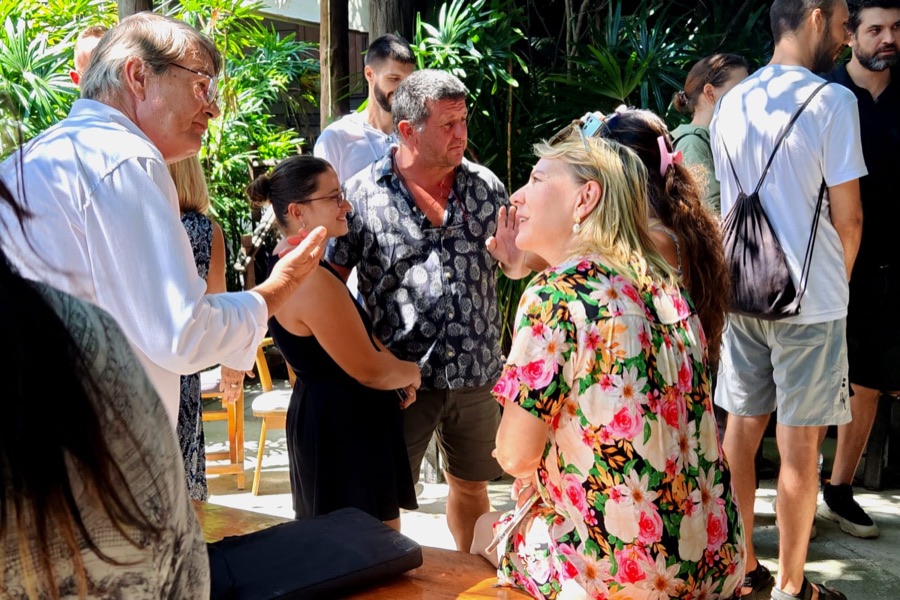 Lively event gathering at Magical Garden cannabis café, Ko Samui