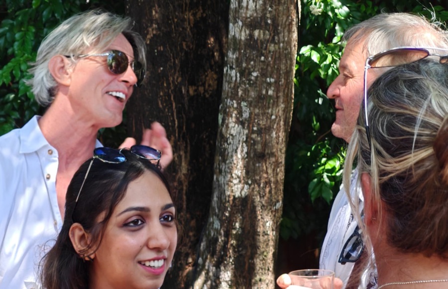 Real guests enjoying an evening at Magical Garden cannabis café, Ko Samui
