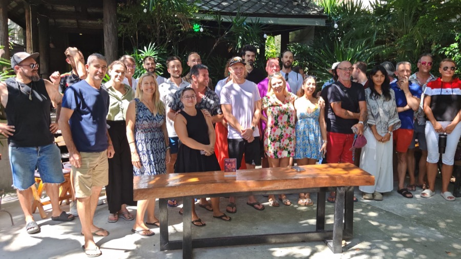 Good times at an evening gathering at Magical Garden, Ko Samui