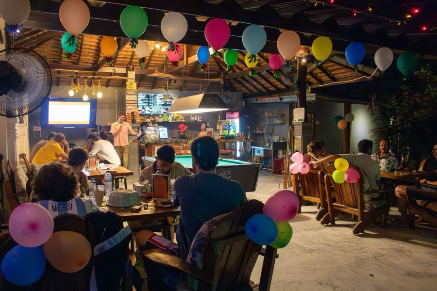 Special event night with balloon decor and dining at MG Bistro, Ko Samui