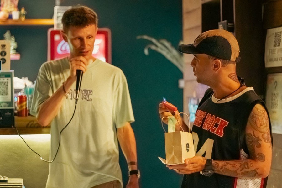 Live event interaction with microphone at Magical Garden, Ko Samui