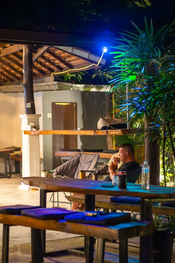 Tropical night in the outdoor seating area of Magical Garden, Ko Samui
